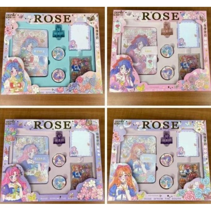 

READY Buku Set Rose Sfrom The South Buku Diary Set Sticker Solatip Penjepit NEW
