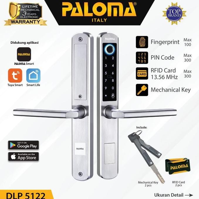 Paloma Dlp 5122 Digital Lock Smart Slim Door Frame Aluminium Wifi