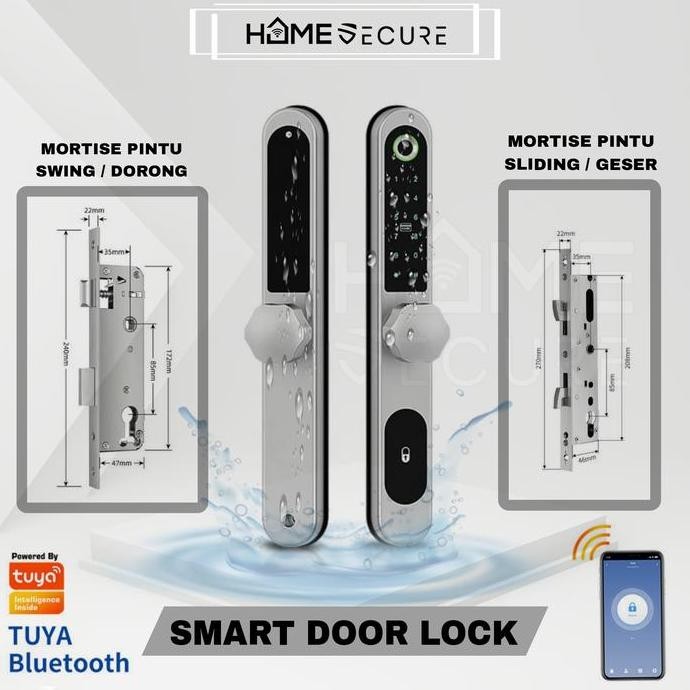 Smart Door Lock Untuk Pintu Geser / Sliding Door Kayu Almunium