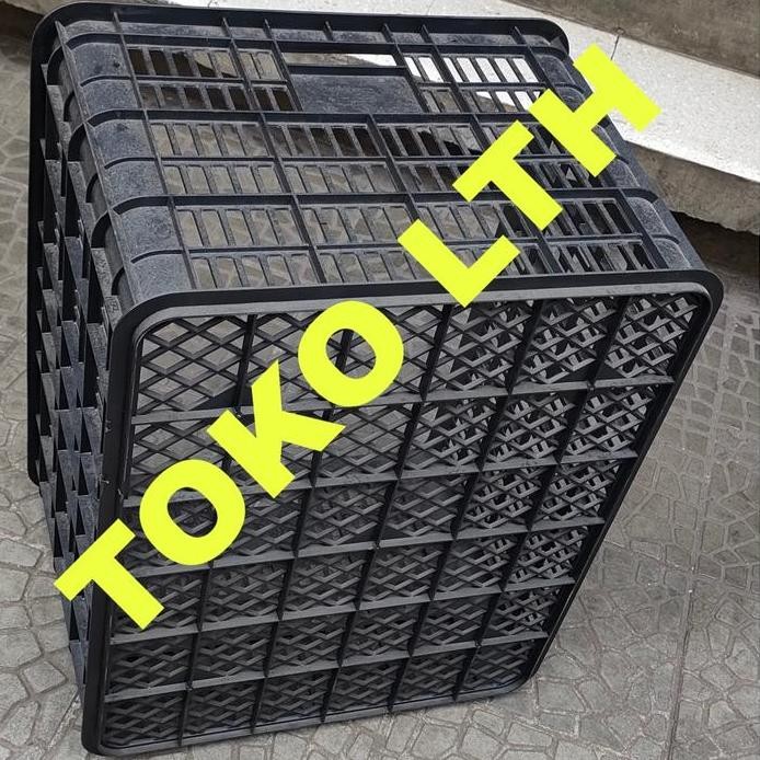 CONTAINER KERANJANG INDUSTRI BOX WADAH SERBAGUNA KRAT LUBANG HITAM