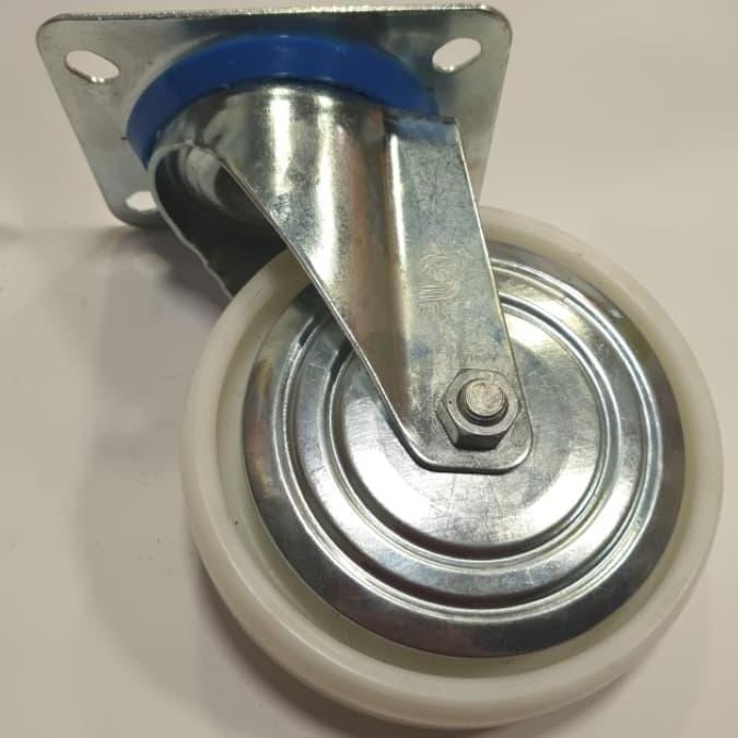 Roda Troli Nilon Putih China 6 inch Hidup