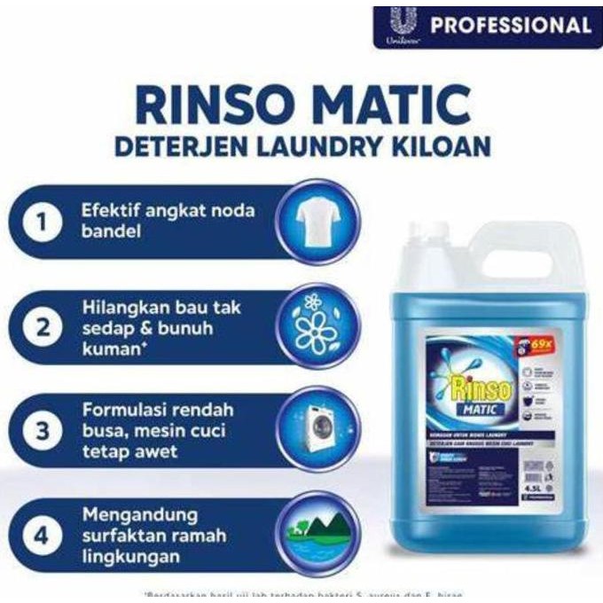 Rinso cair 4,5 liter promo/Rinso cair matic/detergen laundry REPACK