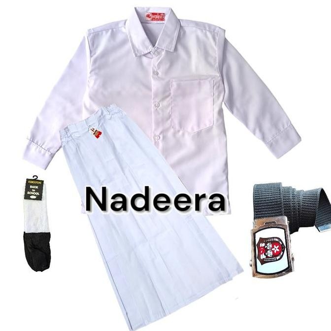 [dodol ] Setelan Seragam Sekolah SD MI Putih-Putih Anak Perempuan Baju Polos Rok Putih