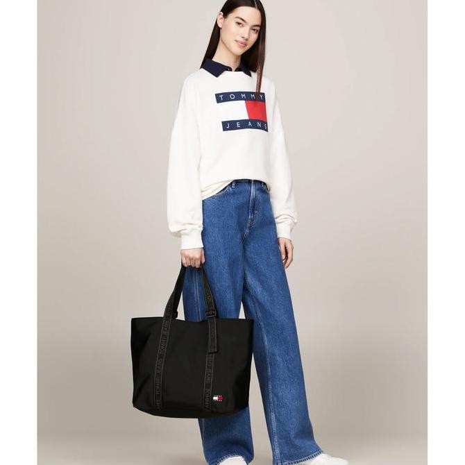 baru Tommy Jeans Essential Daily Tote Totebag Women Unisex Black Original BNWT Tas Wanita Totepack