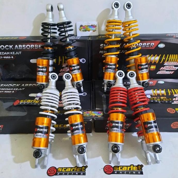 Shockbreaker Shock Orinal Scarlet SCT-9002-R Double Tabung Bawah Click Aktif Rebound Uk 300mm 335mm 