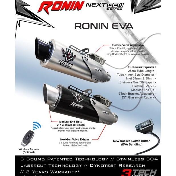 Premium Knalpot Racing 3suara Ronin KATANA NEXT GEN by 3tech & Tridente & Spartant sport 150cc CBR R