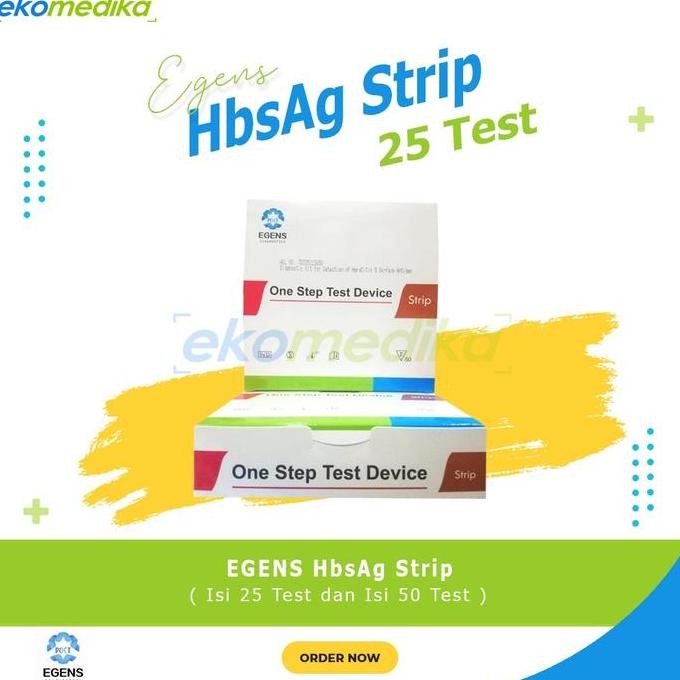 NEW Test HbsAg Strip EGENS Hbsag Strip 50 Test / HBsAg Test Cassette Egens 25 Test