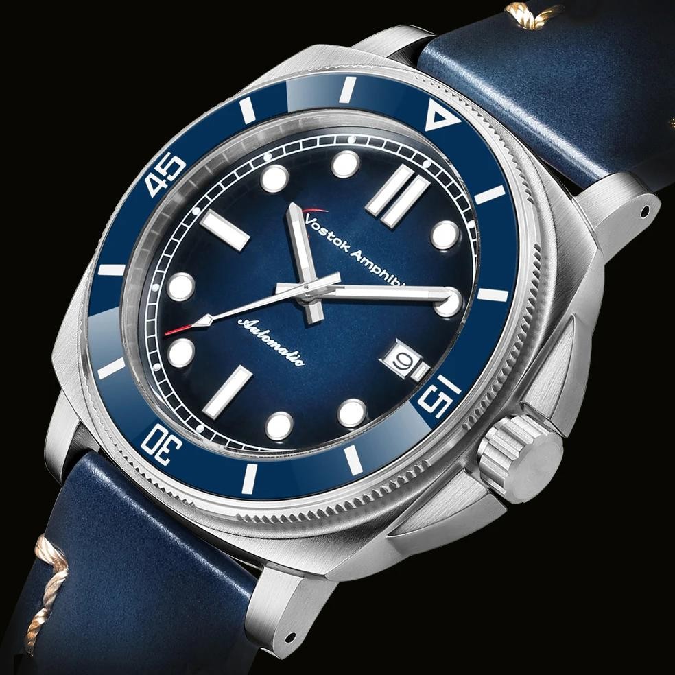 Branded Watches Men Mechanical NH35 Movement Sapphire Glass Automatic Wristwatch Male Vostok Amphibi