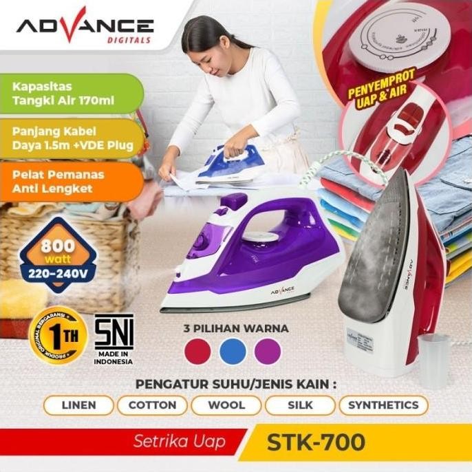 Setrika Uap Advance STK-700 Anti Lengket Hemat Listrik 400 Watt GM