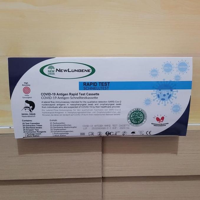 new lungene nasal isi 25 pcs swab test antigen original