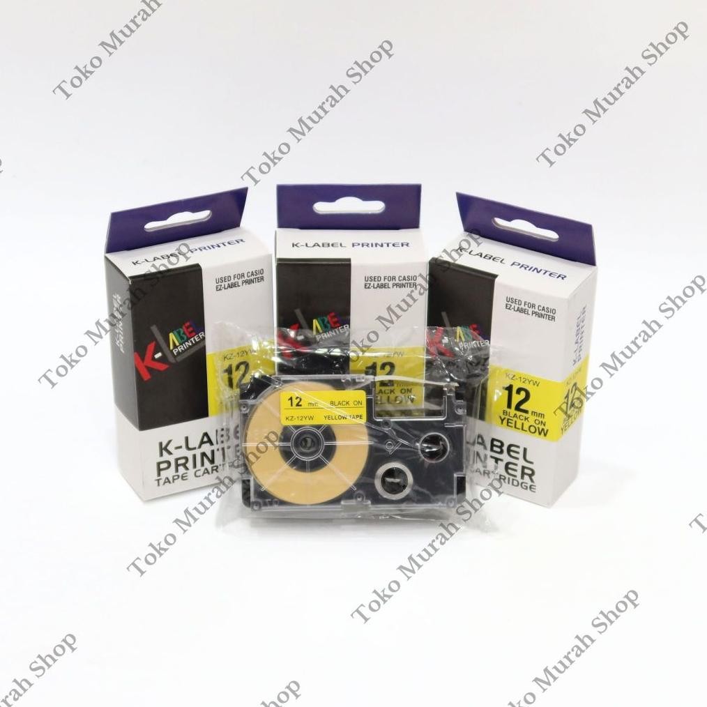 

Tape Cartridge Black ink Yellow K-Label KZ-12YW / K-Label EZ Label 12MM