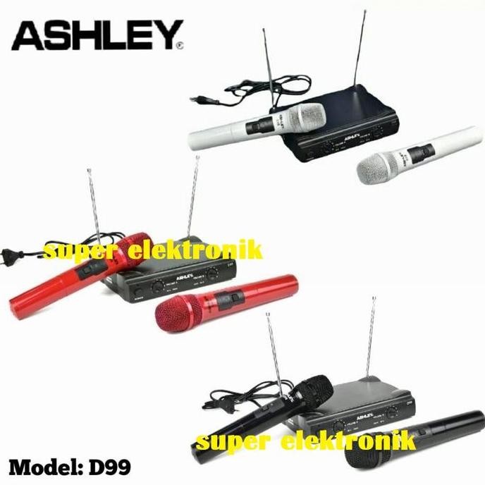 MIC WIRELESS ASHLEY D99 WERLES WIRLES MIKROPON 2 MIK PEGANG ORIGINAL DAN TERPERCAYA