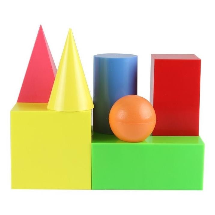 Solid Bentuk Geometris 7Piece Set Matematika Sekolah Dasar Kubus Berbentuk Kubus Silinder Kerucut Al