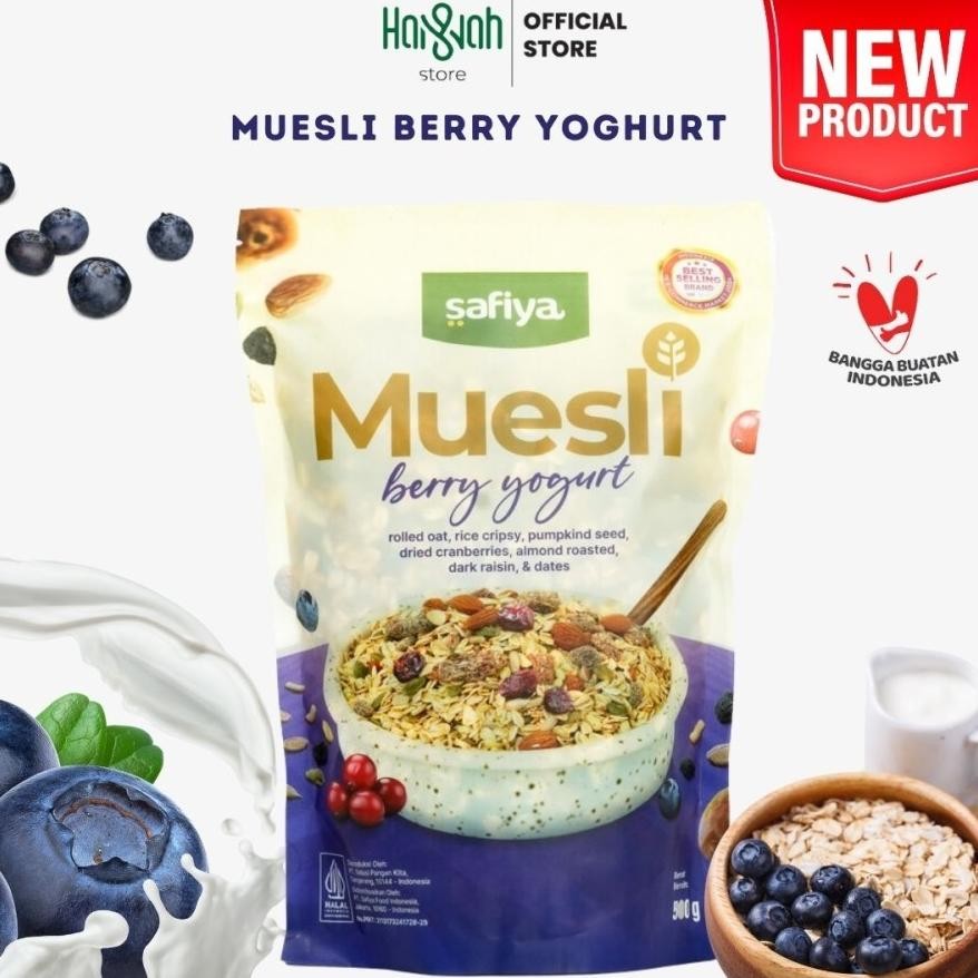 

Muesli Berry Yogurt Safiya-Sereal Oatmeal With Almond-Sarapan sehat premium