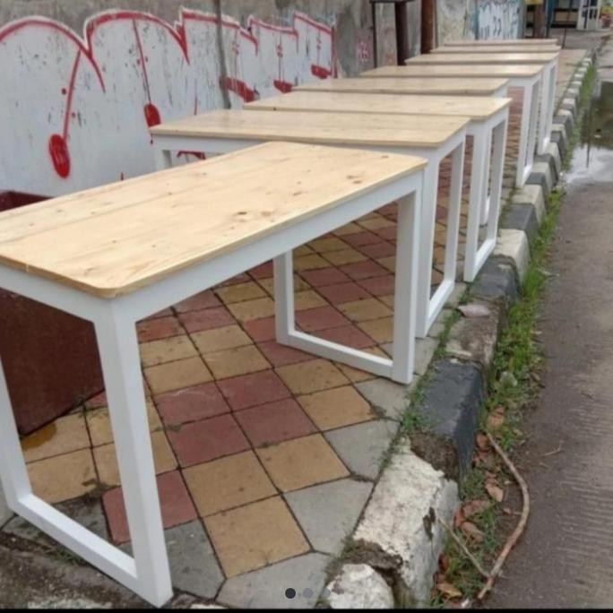 NEW MEJA KERJA, MEJA KOMPUTER, MEJA BELAJAR 100X60X75 KAKI PUTIH ORI
