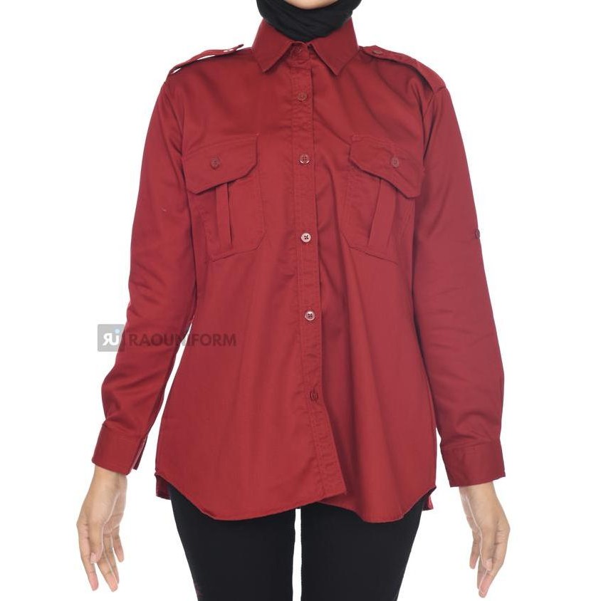 SERAGAM PDL PNS WANITA LENGAN PANJANG/BAJU KEMEJA PDL PRIA DAN WANITA/SERAGAM PDL CUSTOM BORDIR KERJ