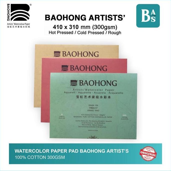 

Baohong Artist Watercolor Pad 410X310 Cp/Hp/Rought