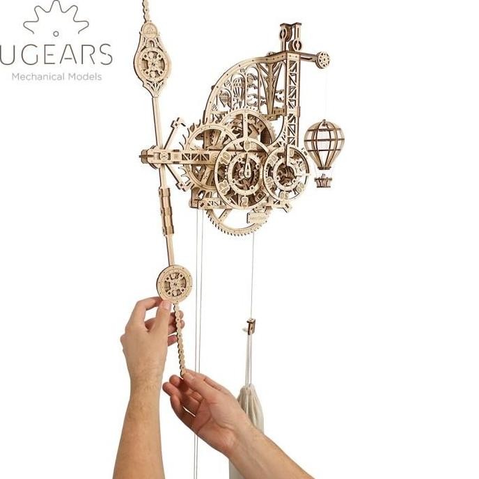 Sembrani UGEARS Aero Clock Puzzle Kayu 3 Dimensi Mainan Edukasi Waktu Jam