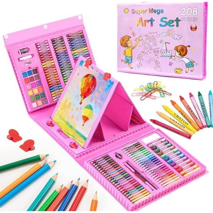 

Super Mega Art Set Alat Gambar Tulis Anak Crayon Pensil Warna 208 Pcs