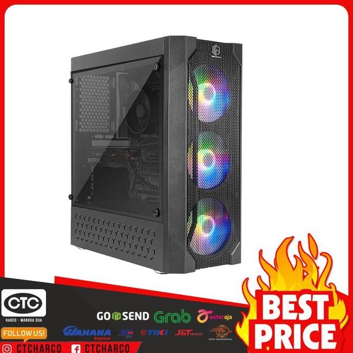 NEW CASE CPU CUBE GAMING HARLOT-CASING CPU KOMPUTER ORI