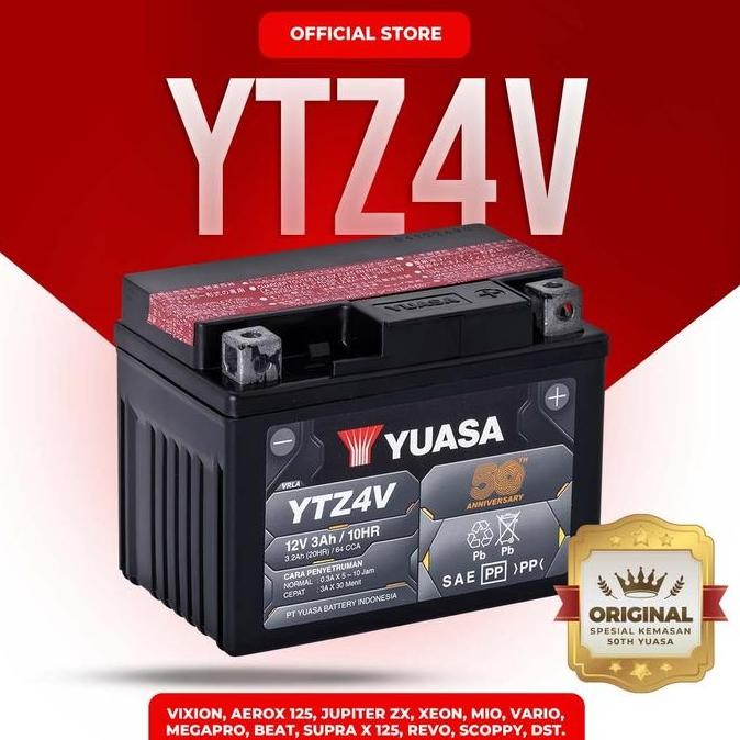 Yuasa Aki Motor Ytz4-V Mf (Pengiriman Kurir Yuasa)