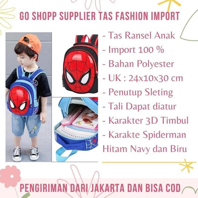 

Miliki Tas Sekolah Anak Laki Karakter Spiderman 3D Timbul Import Premium Bk18
