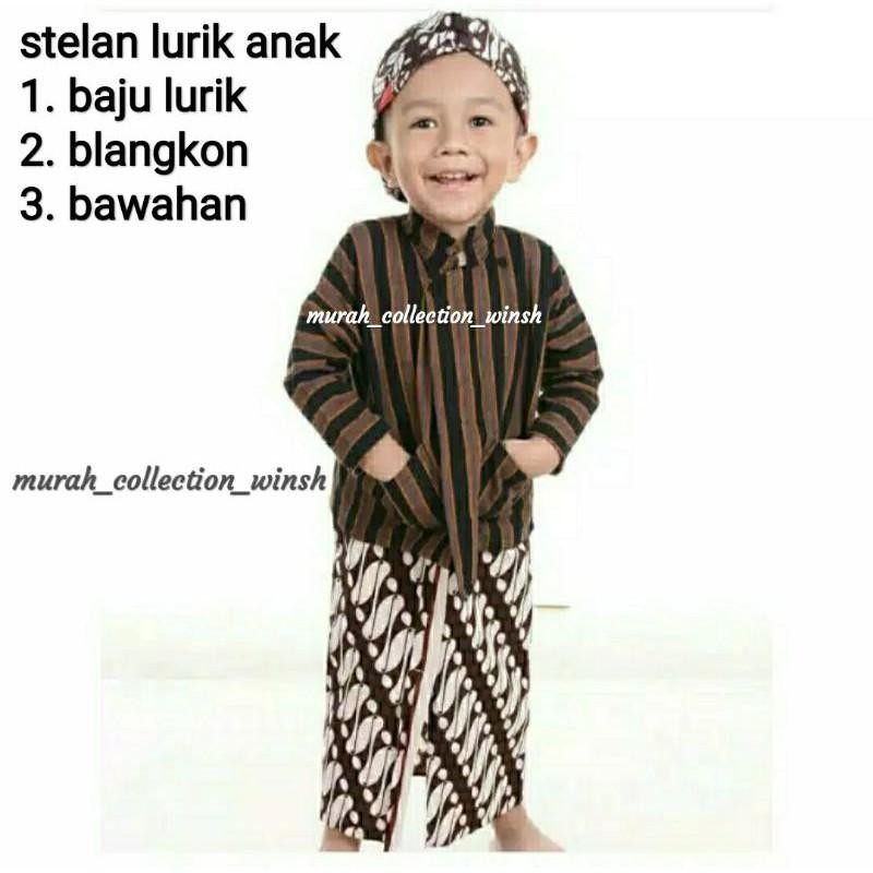 Baju Lurik Anak Laki Laki / Baju Adat Anak Laki Laki / Baju Jawa Anak Laki Laki / Baju Lurik Jawa / 