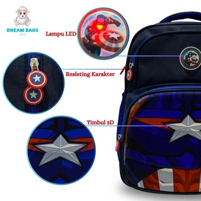 

Spesial Tas Sekolah Anak Laki Laki Tk Karakter Timbul 3D Led - Dream Bags Db529 - Ransel Paud Import Terbaru