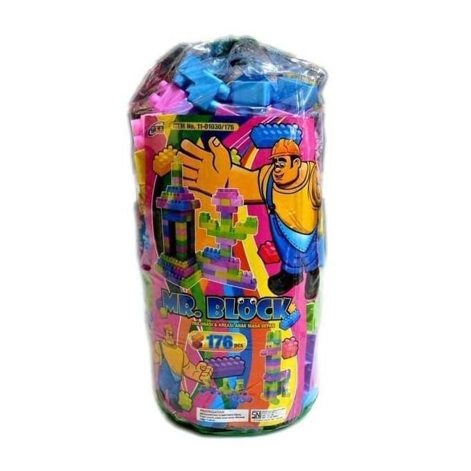 MAINAN EDUKASI LEGO BESAR SUSUN BRICK MR BLOCK 176 PCS PUZZLE