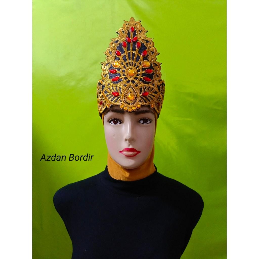 Siger Mahkota Tari Motif Daun Kecil Renda Bordir