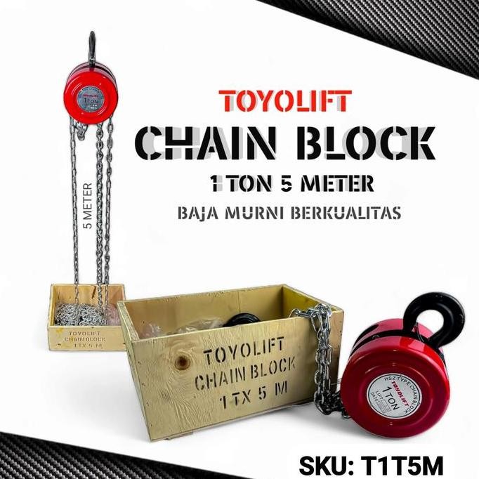 Toyo lift chain block 1ton 5meter katrol kerekan takel garansi resmi c