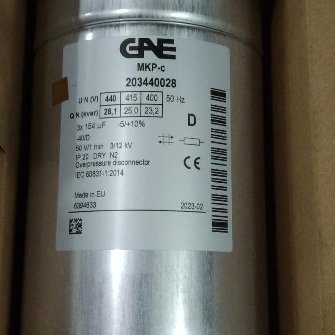 TERMURAH - kapasitor 25kvar/capasitor 25kvar capacitor GAE MKPc 25kvar 3p 415V