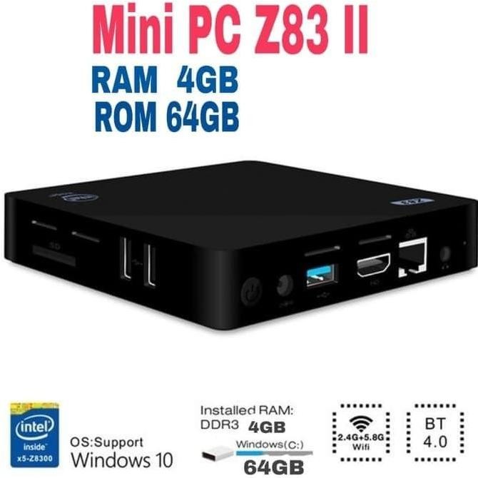 BEBAS ONGKIR - Mini PC Z83 II 4GB Ram 64GB Rom Intel X5 Quadcore HDMI Wifi Windows 10