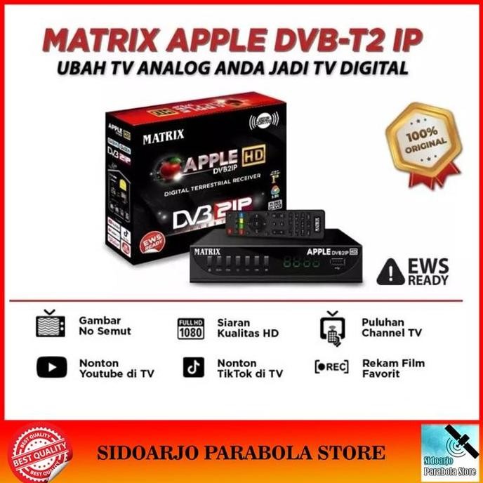 Terlaris Set Top Box Tv Digital Matrix Apple Hitam Hd Black Dvb2Ip Stb Dvb-T2 Dvbt2 Antena Siaran Ch