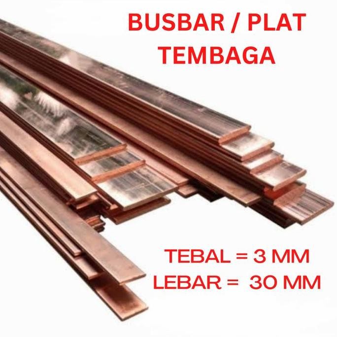 Promo Plat Busbar Tembaga ukuran 3x30 tebal 3mm lebar 30mm sesuai deskripsi COD