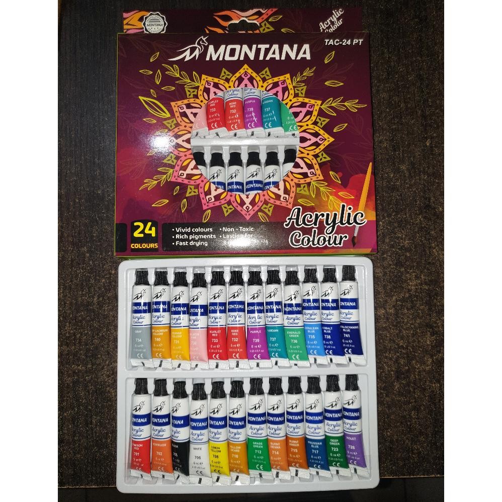 

MONTANA Acrylic 24 Warna Cat Akrilik Montana Set Paint 6 ml TAC-24 PT