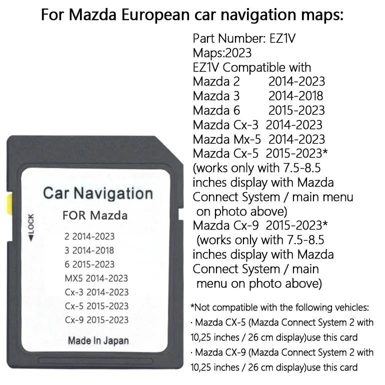 GPS SD card works with Mazda EZ1V/2 /3/ 6 /CX3 /CX5 /MX5/CX9 navigation SD card map GPS satellite na
