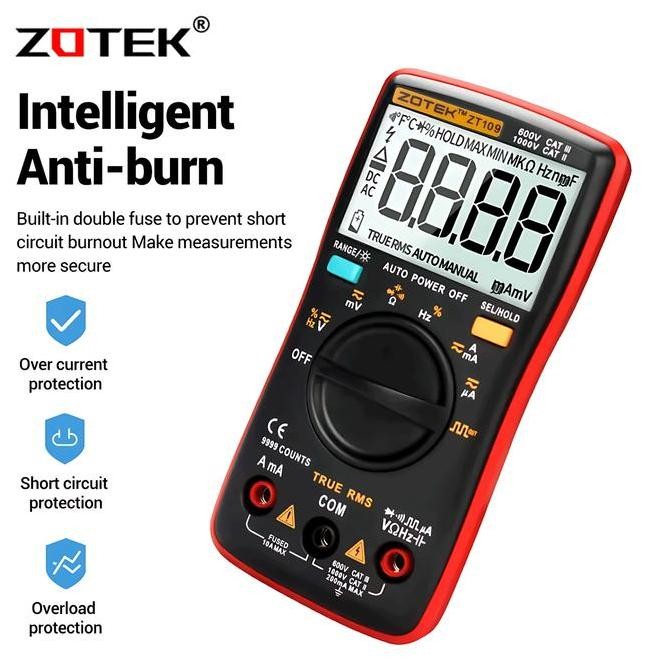 Avometer Digital Zotek Zt109 / Multitester Digital Zt109 Original