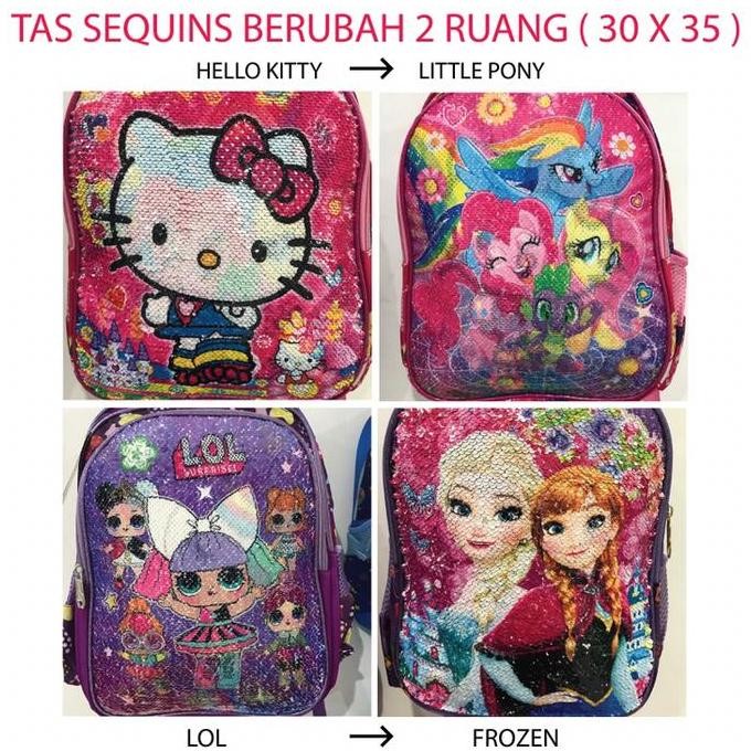 

Terjangkau Tas Ransel Anak Berubah - Tas Sequins Karakter Berubah - Tas Anak Sd