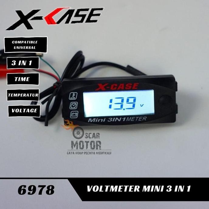 Voltmeter Spion 3 In 1 Plus Breket Mode Jam Suhu Aki Pnp High Volteg 3 Universal By Queen_Jaya_Motor