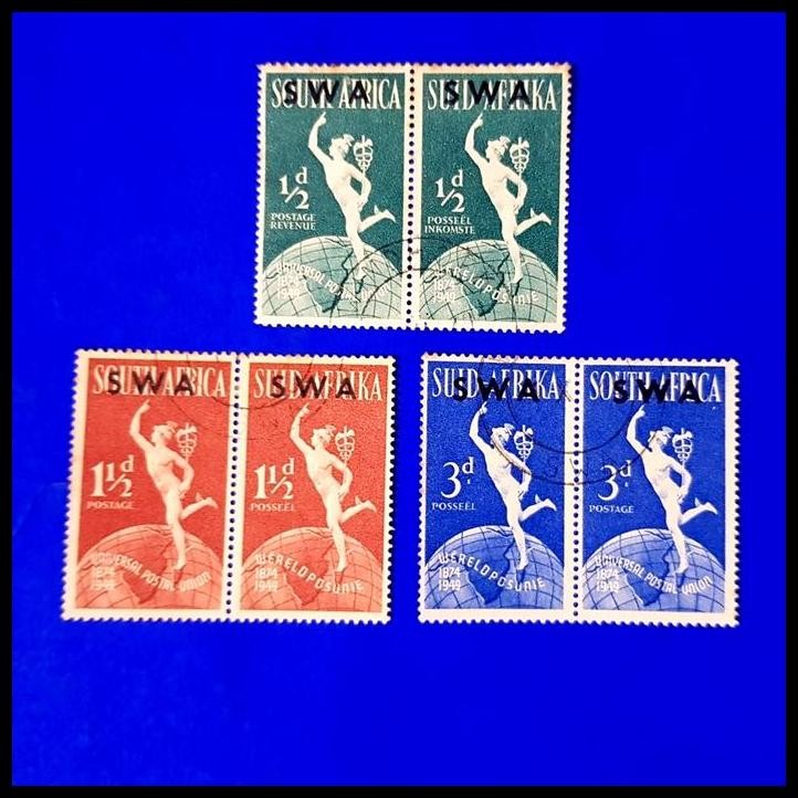 

GRATIS ONGKIR PRANGKO/PERANGKO SOUTH AFRICA MERCURY HERMES GLOBE C.T. S W A. 3 PAIR