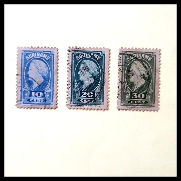 

HOT DEAL PRANGKO SURINAME 1945. RATU WILHELMINA, 10 CENT, 20 CENT DAN 30 CENT. USED !!!!!!