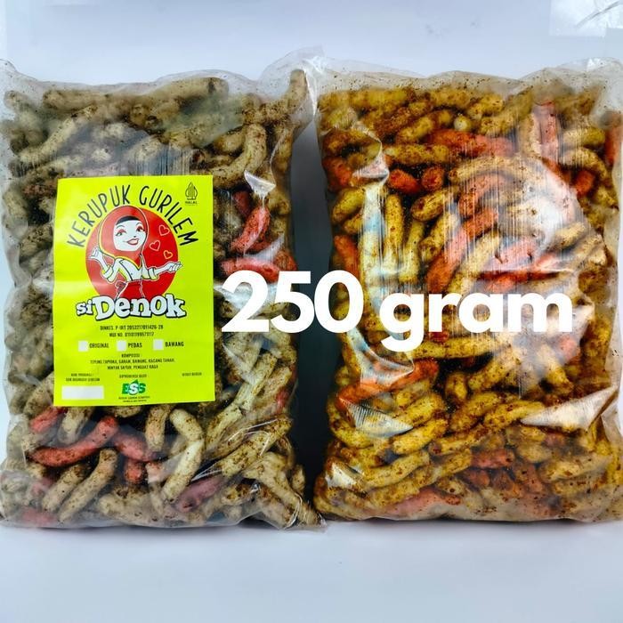 

Cri Kerupuk Gurilem Si Denok Isi 250 Gram Cemilan Goreng