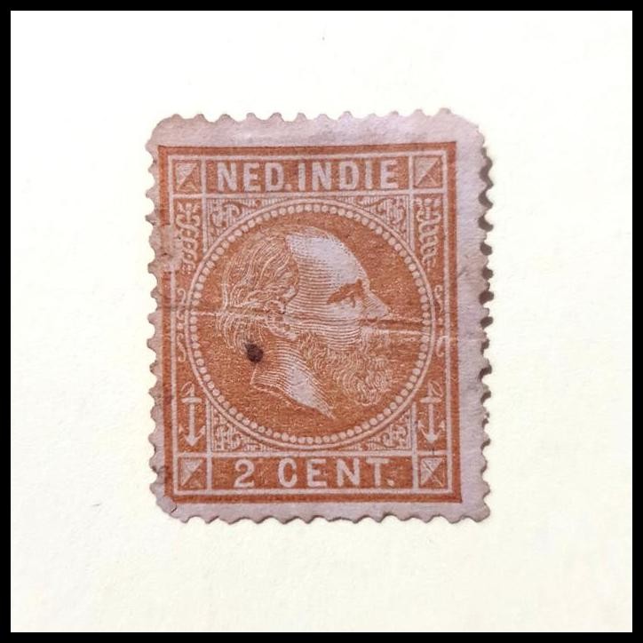 

TERMURAH PRANGKO NED INDIE 1870. KING WILLEM III 2 CENT, COKLAT MUDA. * ADA LIPAT HALUS DI TENGAH. HARGA KATALOG 200K !!!