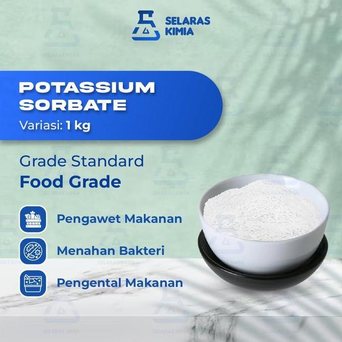

Promo Kalium / Potasium Sorbat / Potassium Sorbate / Pengental Makanan FOOD GRADE - 1KG COD