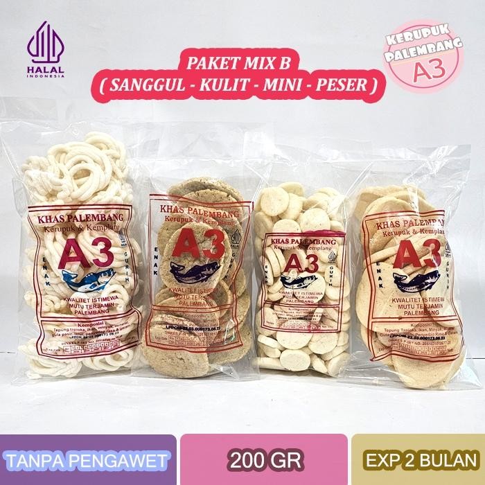 

Paket Mix B - Kerupuk Mini Peser Sanggul Kulit Kemplang Ikan Tenggiri 800Gr