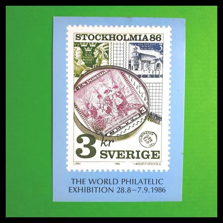 

TERMURAH PRANGKO SWEDIA. CROWN KARTUPOS THE WORLD PHILATELIC EXHIBITION 1986 !!!!!!