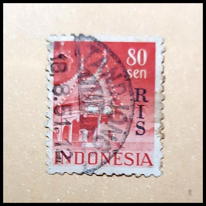 

DISKON PRANGKO INDONESIA 1950. C.T. RIS 80 SEN, CAP TANDJONG- ... 18.8.51 !!!!