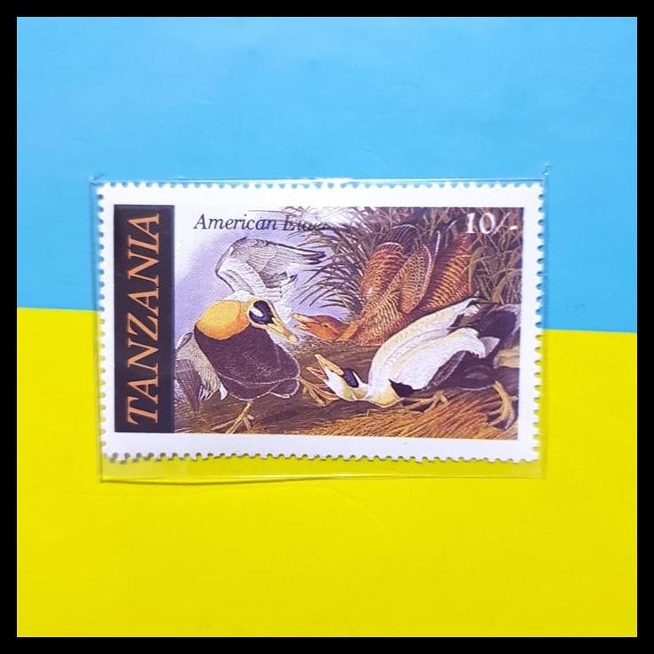 

DISKON PRANGKO TANZANIA 1986. AUDUBON BIRDS AMERICAN EIDER DUCK. 10 SHILLING !!!!!!