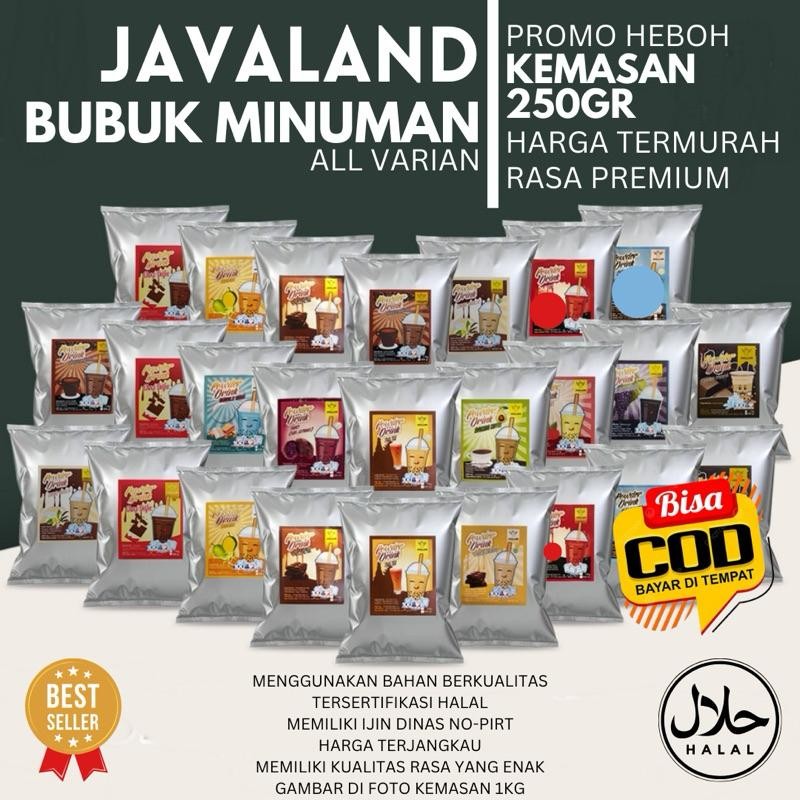 

Cri Javaland Mix Bubuk Minuman Boba Kekinian Aneka Rasa 250Gr